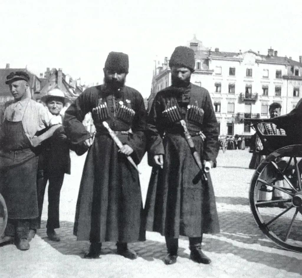 Delegierte aus dem Kaukasus auf dem Barfüsserplatz am Sechsten Zionistenkongress vom 23. bis 28. August 1903
